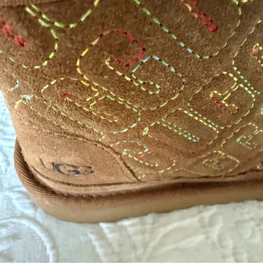 UGG Neumel Tan Patterned Lace-Up Boots NWOT size 5